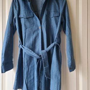 Denim Look belted dress